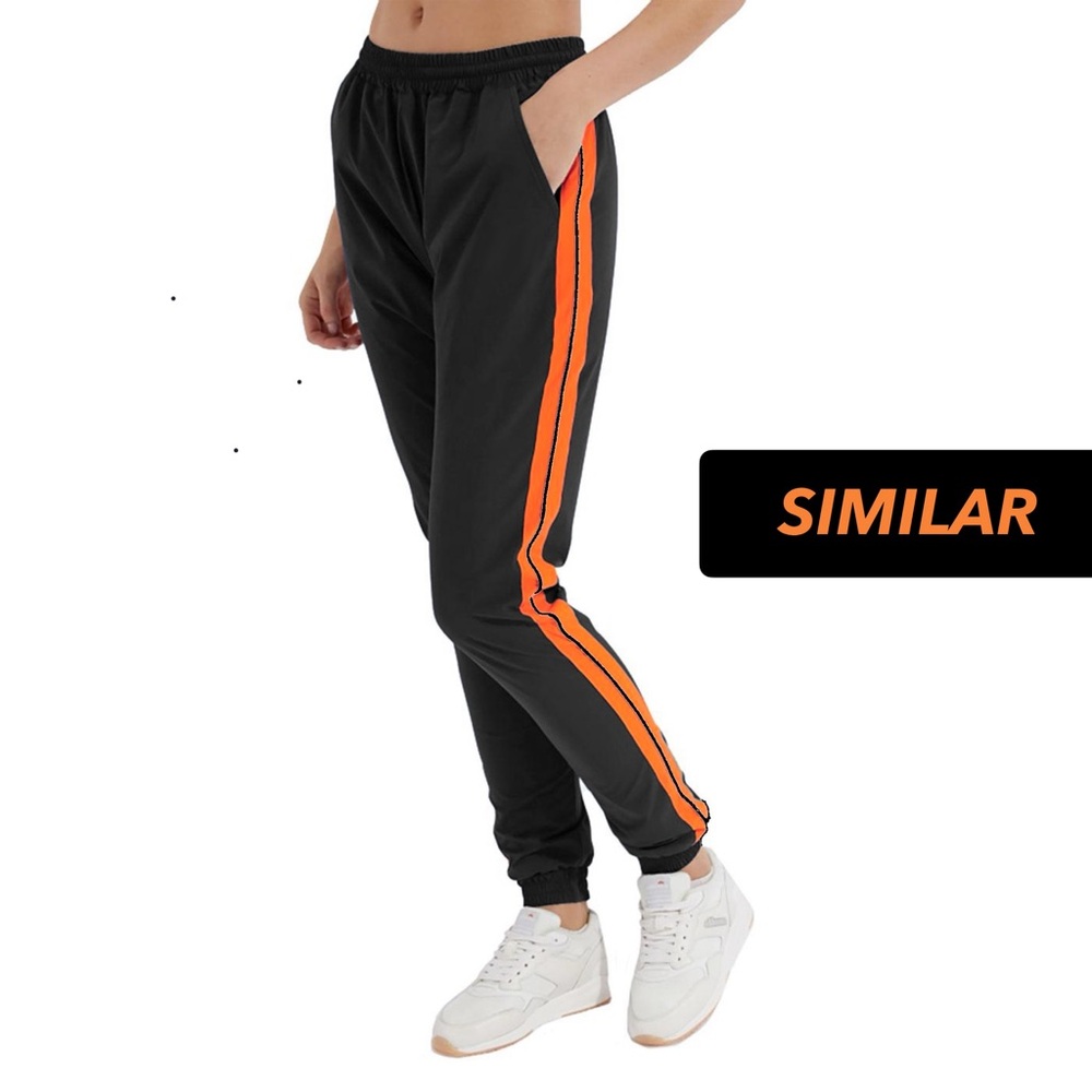 🔥2/$40🔥 Topshop Women’s Orange Floral Striped Black Workout Training Gym Joggers